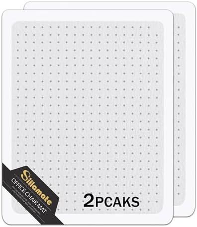 36x48 Inches Plastic Office Chair Mat for Carpeted Floors, Heavy Duty Floor Mat,Eco-Friendly Series Studded Carpet Desk Chair Mats(36 inches X 48 inches- NO Lip with Frame) by Sillamate