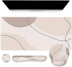 iCasso Brown Art Mouse Mat 35.4"x15.7", Computer Mat for Workspace by iCasso