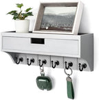 Rebee Vision Key Holder Wall Mount with Drawer for Home Decor, Gray by REBEEVISION