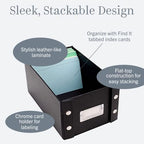 Snap-N-Store Index Card Holder Storage Box - Collapsible Organizer Box fits 1100 Flash Cards - Business, Recipe, or Note Card - 3 x 5, 4 Pack, Black - Image 4