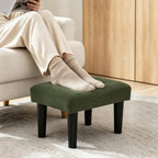 CAROLMADE Footstool Ottoman with Legs, Velvet Small Foot Rest Under Desk, Ottoman with Storage for Living Room, Bedroom, Entryway Green - Image 3