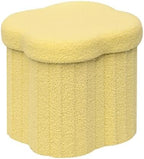 B FSOBEIIALEO Storage Ottoman Cube, Flowers Shaped Ottomans with Storage Foot Stool Footrest for Lving Room, Boucle Ottoman Seat for Dorm Room,Faux Teddy Fur, Yellow 12.6"x12.6"x12.6" by BFSOBEIIALEO