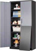 SISESOL Wide & Deep Metal Storage Cabinet with 5 Adjustable Shelf,72" Tall Garage Storage Cabinet with Lock,Metal Cabinets with Locking Doors,Lockable Steel Cabinets for Home,Office,Garage Locker by SISESOL