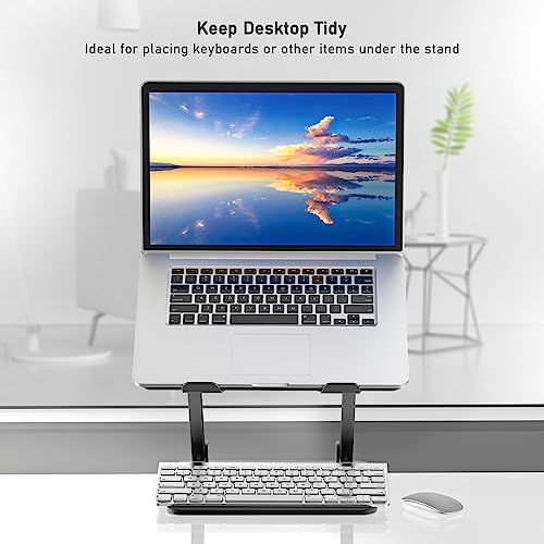 BoYata Laptop Stand, Adjustable Metal Desktop Riser, Up to 15 Inches, Black - Image 7