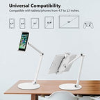 iPad Stand for Desk, Surface Pro Holder, Multi-Angle Adjustable Tablet Stand Holder for 4.7''- 13'' Screen Microsoft Surface Series, iPad Series,Samsung Galaxy Tabs,Amazon Kindle Fire, Etc. (White) - Image 5