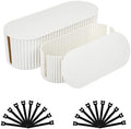 FABROK 2 Pack Cable Management Box, Cord Organizer, White, Small+Large by FABROK