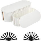 FABROK 2 Pack Cable Management Box, Cord Organizer, White, Small+Large by FABROK