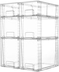 Vtopmart Clear Stackable Storage Drawers, 6 Pack Tall Organizer Set by Vtopmart