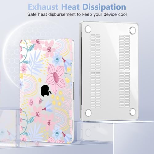 Case for 2026/2025/2024/2023 MacBook Air 15-inch Laptop Release M5 A3448 /M4 A3241 /M3 A3114 /M2 A2941, Stylish Protective Hard Shell Cover for MacBook Air 15.3 inch, Florals - Image 4
