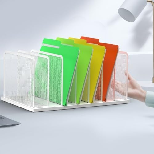 Kuntine.B 7-Section Upright Desk File Organizer White 1 Pack - Image 7