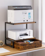 IBUYKE 2 Tier Desktop Printer Stand with Storage Drawer TLJ015H by IBUYKE