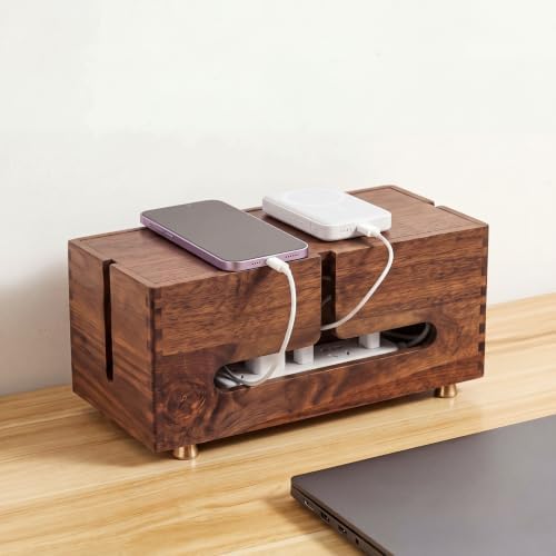 Novabright Wood Cable Management Box Cord Organizer Box Storage Decorative by Unknown