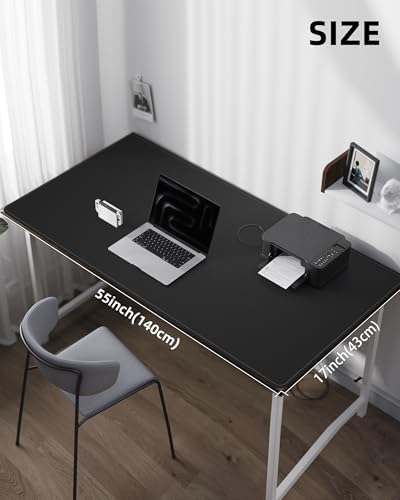 AFIING Leather Desk Protector, 55"x17" - Premium Mat, Large Mouse Pad, Non-Slip Blotter, Waterproof Writing Pad for Office and Home (Black) - Image 5