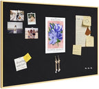 Fabric Bulletin Board 30x20 inches, Golden Aluminum Framed Wall Pin Board by Lightomorrow
