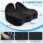 CushZone Extra Large Seat Cushion, Sciatica Support for Office Chair, Black - Image 2