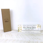 Artblox Office Desk Name Plate Personalized | Custom Name Plates for Desks | Calla Flowers Design On Clear Acrylic Glass | Office Desk Decor - (8" x 2.5") - Image 6