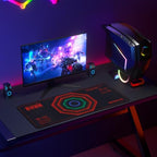 Mouse pad - Evangelion-Inspired AT Field Core Design, Large 35.4"x15.7", Octagonal Sci-Fi Graphics - Image 2