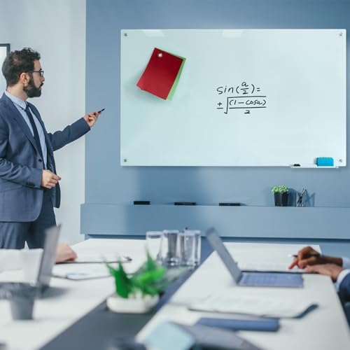 Magnetic Glass Whiteboard 48"x36" Glass Dry Erase Board Frameless Wall Mounted White Board for Writing Glassboard for Office School Home Shop - Image 4