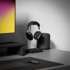 Raico Headphone Stand with Catchall Tray Base Premium Showpiece Headset Holder with Storage Solid Wood (Black Wood) - Image 6
