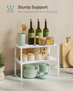 SONGMICS Cabinet Organizer Shelf, Set of 4 Spice Rack, Kitchen Storage - Image 4