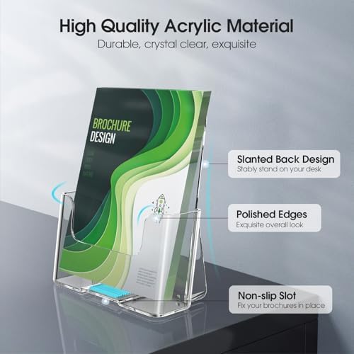 MaxGear Acrylic Brochure Holder 6x8 Inch, Clear Pamphlet Holder 6 Pack - Image 3