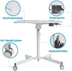 Mobile Rolling Desk, Small Standing Desk with Wheels,Portable Laptop Desk - Image 6