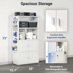 FLEXIMOUNTS 117"L Modular Garage Storage Cabinet with Workbench, White - Image 6