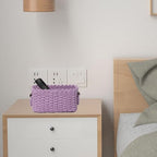 Woven Paper Rope Wicker Basket for Organizing(Set of 3,Purple) - Image 3