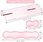 Computer Keyboard Stand Pad with Gel Wrist Rest Keyboard Pad Support with Comfortable Wrist Pad Easy Typing Ergonomic Tilted Acrylic Transparent Keyboard Riser Holder for Desktop Office Home Pink - Image 2