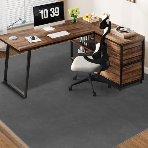 SALLOUS Chair Mat for Hard Floors, 60"x71" Washable Chair Mat Under Desk, Smooth Rolling Desk Chair Mat, Anti Slip Hard Floor Protector, Noise Reducing Desk Rug for Home Office Chair (Dark Gray) by SALLOUS