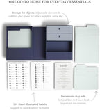 Savor | All-in-One Desk Organizer | Blue – Keep Desk, Office, and Home Organized All-in-One Storage System for Important Files, Documents, Stationery, and Office Supplies - Image 4