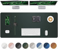Leather Desk Pad Protector,48"x24" - Premium Desk Mat, Office Desk Mat, Large Mouse Pad,Non-Slip Desk Blotter,Waterproof Desk Writing Pad for Office and Home(Dark Green) by AFIING