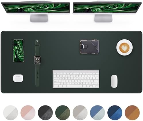 Large Desk Mat 55"x17" - Premium Non-Slip Desk Pad, Waterproof and Scratch-Resistant Office Desk Protector, Large Desk pad Workspace Mat for Home and Office(Dark Green) by AFIING