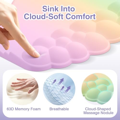 Sushret Cloud Wrist Rest with Keyboard Stand, Keyboard Riser with Wrist Pad - Image 5