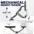 VIVO Universal Adjustable Monitor and Laptop Desk Mount, 17 to 32 inch Monitors, 10 to 15.6 inch Laptops, Dual Mechanical Arm VESA Notebook Stand with C-clamp and Grommet Options, Black, STAND-V002O-L - Image 4
