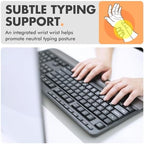 X9 Wired Ergonomic Keyboard - Comfortable Typing - Ergonomic Full Size USB Keyboard with Wrist Rest, Number Pad, Multimedia and 114 Keys - External Computer Keyboard for Laptop, Desktop and Office PC - Image 2