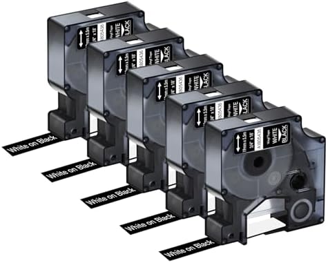 5 Pack Compatible for DYMO Rhino Industrial Vinyl Labels 1805436 3/4" 19mm by KCMYTONER