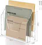 DINGHUO Acrylic Hanging Wall File Folder Organizer for Desk, Clear 3 Tier Document Paper Magazine Holder for Home, Office Organization, School - 1 Pack - Image 3