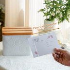 Hexagon Stripe Embossed Recipe Box with 4x6 Cards and Dividers - Image 3
