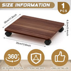 Beeveer 2 Pcs Walnut Under Desk Printer Stand 13.8 x 11.8 x 2.4 Inches - Image 2