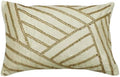 The HomeCentric Ivory Pack of 2, 12"x26" (30x65 cm) Oblong Pillow Covers, Silk Wooden Beads Lumbar Pillow Covers, Geometric Pattern Modern Style - Gold Light by TheHomeCentric