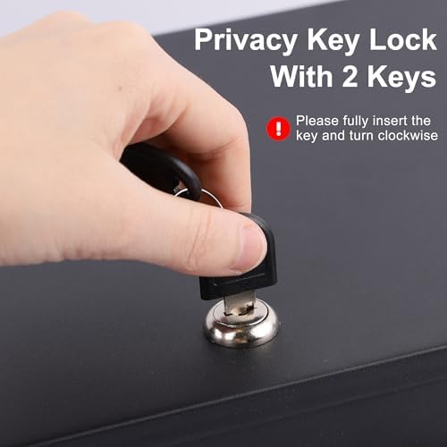Fireproof Document Box with Key Lock, Portable Metal Safe Box with Carrying Handle to Secure Money, Jewelry, Document, Passport, Size 12.7 x 8.7 x 4.6 Inch - Image 3