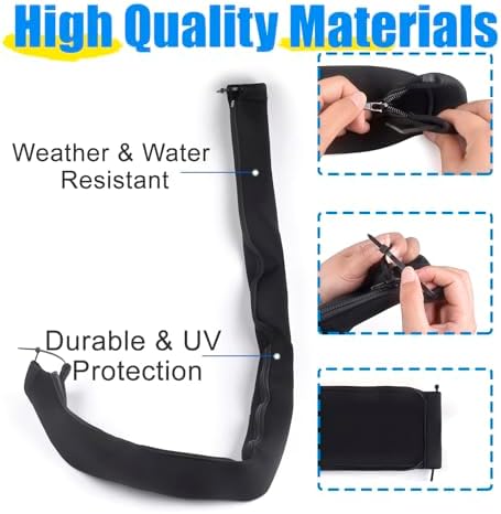 48-Inch Zippered Rigging Sleeve with Marine Cable Boot Diameter 4 2/5" with Cable Tie Universal Fit for Yacht Cable Management Kit - Image 2