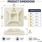 Kable Kontrol Zip Tie Mounts, 1” Natural White, 5500 Pcs Adhesive Backed - Image 3