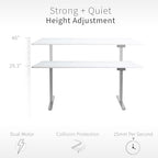 VIVO White 71 x 30 in Standing Desk, DESK-KIT-E2G-P3W - Image 6