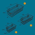 1/4 inch Extra Thick Pegboard Accessories Kit,Only Suitable for 1/4" Pegboard Board,Includes Three Baskets and Multiple Types of Pegboard Hooks,Metal Hooks for Hanging Storage(Black Baskets) - Image 4