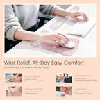 Ospelelf Mouse Pad with Wrist Rest and Ergonomic Gel Keyboard Hand Wrist, Support for Typing Gaming, Relieve Wrist Pain, Cool & Easy to Clean, for Office, Programmer, Home Computer Use, Pink - Image 2