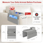 KindGa Couch Cup Holder Tray - Silicone Sofa Armrest Organizer Slate Gray - Image 2