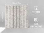 Slated Felt Bulletin Board Tiles | Cork Board Alternative for Walls | Wall Panels for Office & Home Decor | Aesthetic Pinboard & Photo Board | 12-Pack (11.8" x 11.8") with Adhesive | Barista - Image 2