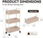 FOCHIER F Utility Slim Storage Cart,3-Tier Rolling Kitchen Office Laundry Room Cart with Wheels,Mobile Shelving Unit Organizer for Living Room,Bathroom, Baby Diaper,Art,Dining Room Narrow Places - Image 2